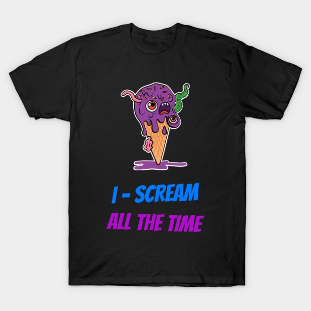 Halloween Cute Ice Cream Monster T-Shirt by SpookyHalloween